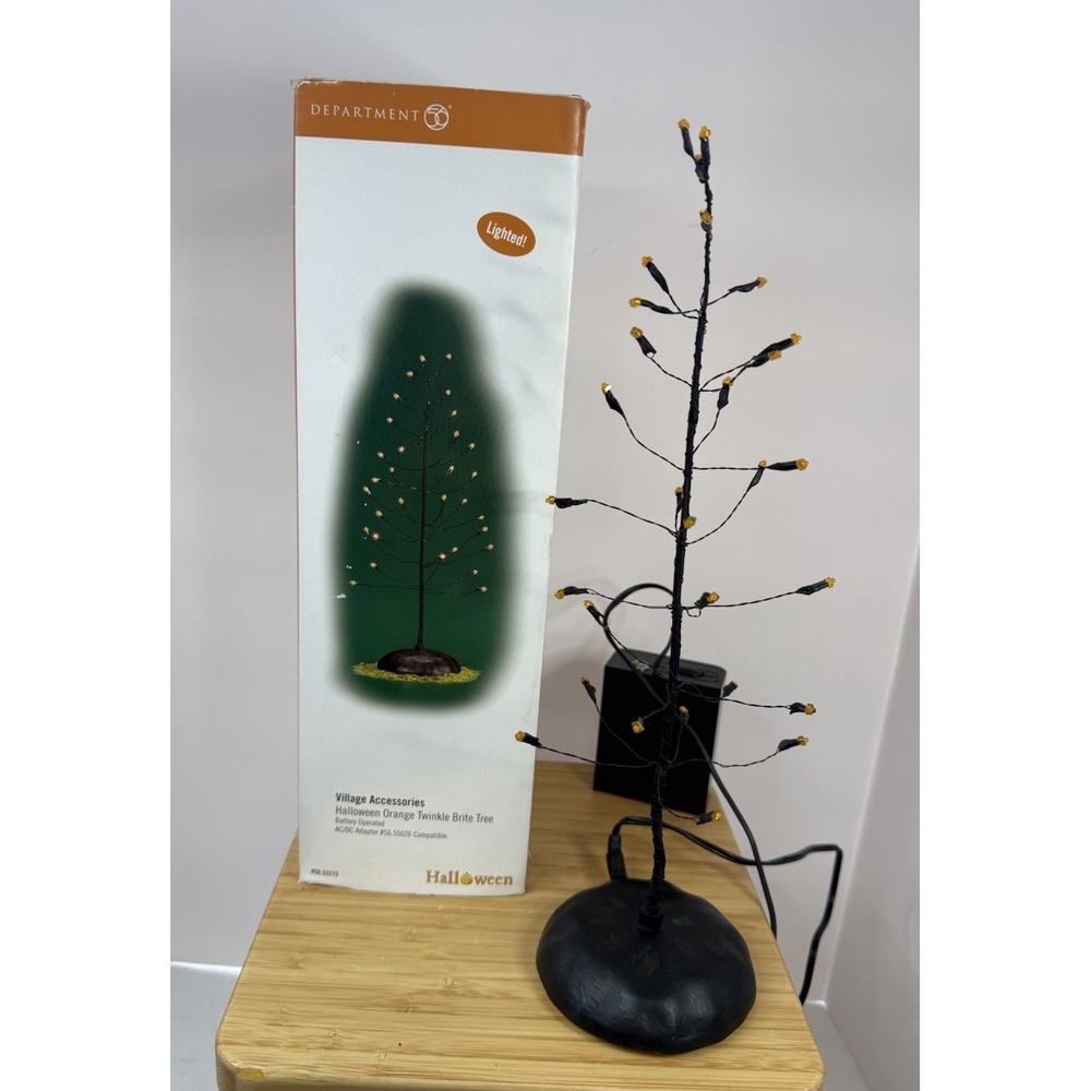 Dept. 56  Halloween Orange Twinkle Brite Tree Village Accessories